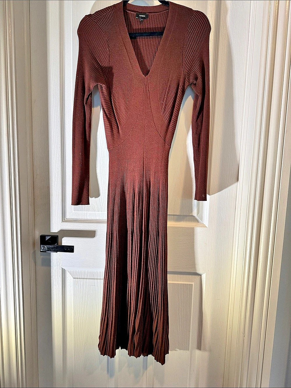 Express Long Sleeve Maxi Dress in Brown Size XS Like New